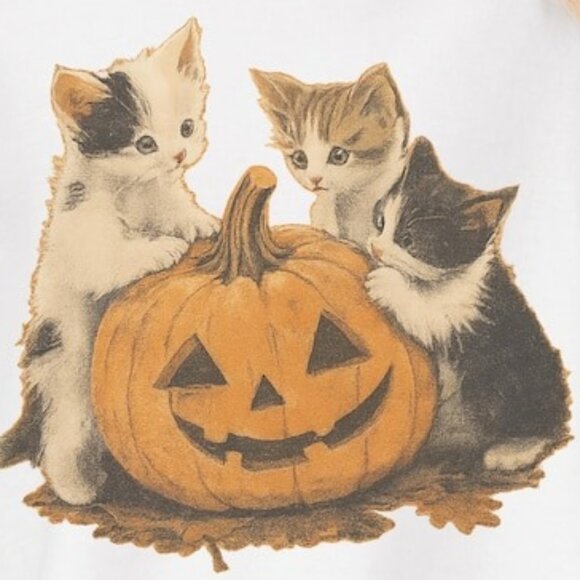 Halloween Cat Shirt – Vintage Style Pumpkin Tee - Picture 2 of 4